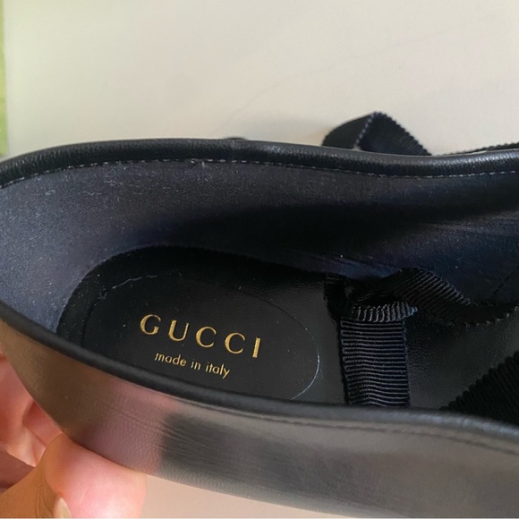 Gucci GG Python Bow Leather Ballet Flats - Picture 15 of 15